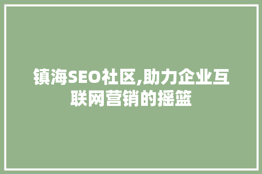 镇海SEO社区,助力企业互联网营销的摇篮