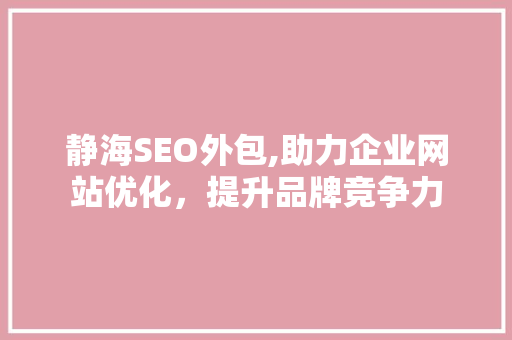 静海SEO外包,助力企业网站优化，提升品牌竞争力