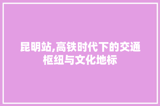 昆明站,高铁时代下的交通枢纽与文化地标