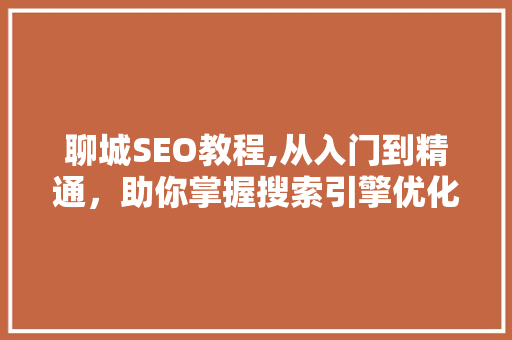 聊城SEO教程,从入门到精通，助你掌握搜索引擎优化之路