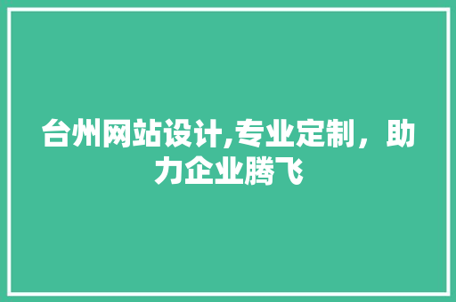 台州网站设计,专业定制，助力企业腾飞