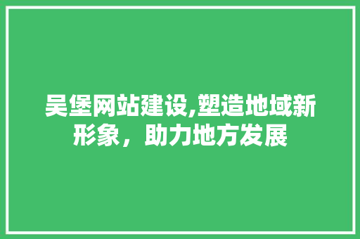 吴堡网站建设,塑造地域新形象，助力地方发展