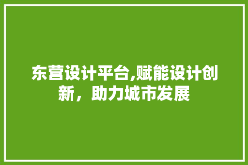 东营设计平台,赋能设计创新，助力城市发展