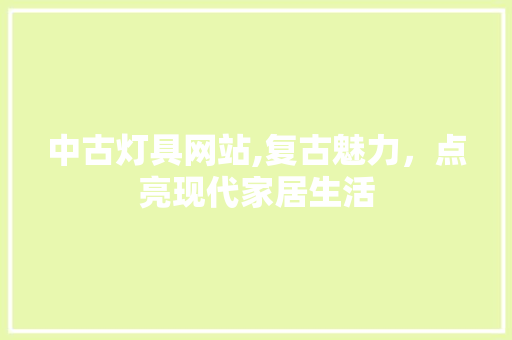 中古灯具网站,复古魅力，点亮现代家居生活 中古灯具网站,复古魅力，点亮现代家居生活 GoogleSEO