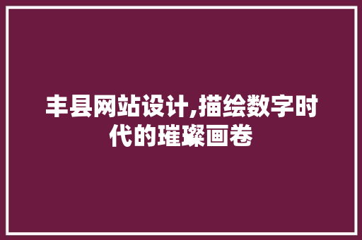 丰县网站设计,描绘数字时代的璀璨画卷