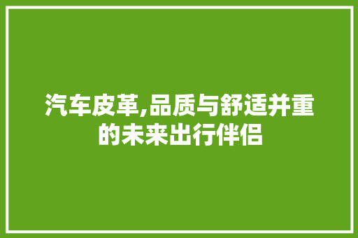 汽车皮革,品质与舒适并重的未来出行伴侣 汽车皮革,品质与舒适并重的未来出行伴侣 神马SEO