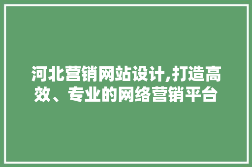 河北营销网站设计,打造高效、专业的网络营销平台 河北营销网站设计,打造高效、专业的网络营销平台 神马SEO