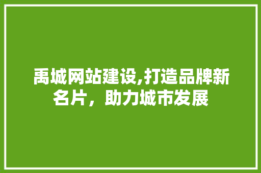 禹城网站建设,打造品牌新名片，助力城市发展 禹城网站建设,打造品牌新名片，助力城市发展 神马SEO