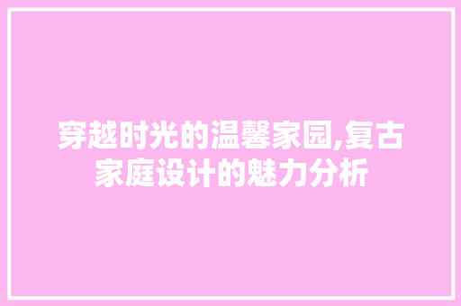 穿越时光的温馨家园,复古家庭设计的魅力分析