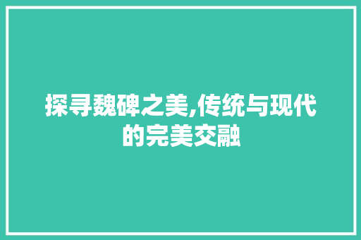 探寻魏碑之美,传统与现代的完美交融 探寻魏碑之美,传统与现代的完美交融 必应SEO