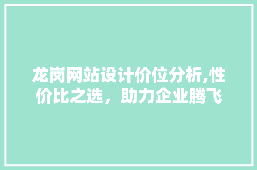龙岗网站设计价位分析,性价比之选，助力企业腾飞