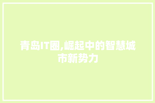 青岛IT圈,崛起中的智慧城市新势力 搜狗SEO