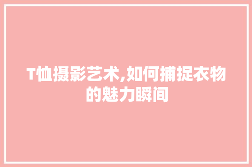 T恤摄影艺术,如何捕捉衣物的魅力瞬间