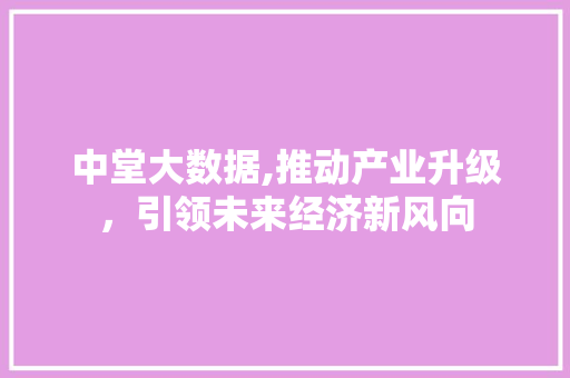 中堂大数据,推动产业升级，引领未来经济新风向 必应SEO