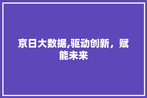 京日大数据,驱动创新，赋能未来 神马SEO