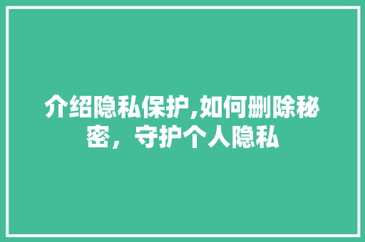 介绍隐私保护,如何删除秘密，守护个人隐私