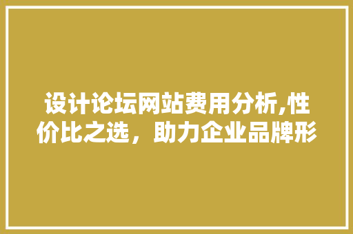 设计论坛网站费用分析,性价比之选，助力企业品牌形象提升 设计论坛网站费用分析,性价比之选，助力企业品牌形象提升 搜狗SEO