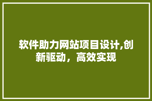 软件助力网站项目设计,创新驱动，高效实现 软件助力网站项目设计,创新驱动，高效实现 百度SEO