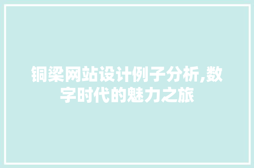 铜梁网站设计例子分析,数字时代的魅力之旅