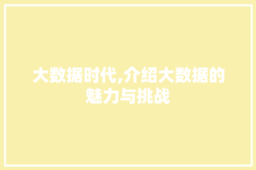 大数据时代,介绍大数据的魅力与挑战 百度SEO