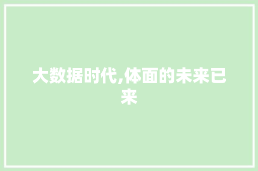 大数据时代,体面的未来已来 GoogleSEO