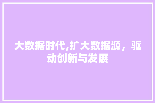 大数据时代,扩大数据源，驱动创新与发展 百度SEO