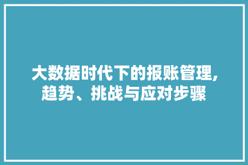 大数据时代下的报账管理,趋势、挑战与应对步骤 搜狗SEO