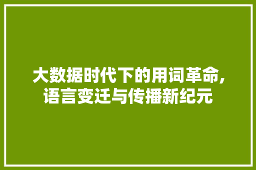 大数据时代下的用词革命,语言变迁与传播新纪元 搜狗SEO