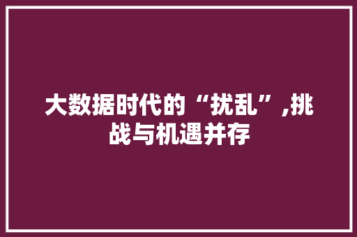 大数据时代的“扰乱”,挑战与机遇并存 百度SEO