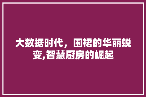 大数据时代,围裙的华丽蜕变,智慧厨房的崛起 搜狗SEO 大数据时代,围裙的华丽蜕变,智慧厨房的崛起 搜狗SEO