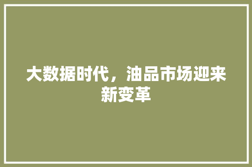 大数据时代，油品市场迎来新变革 必应SEO