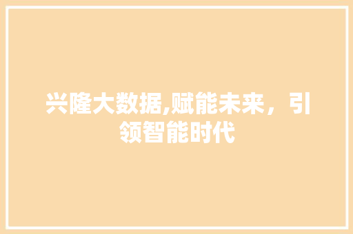 兴隆大数据,赋能未来，引领智能时代 神马SEO