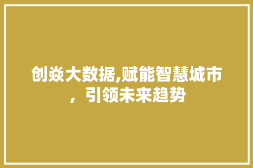 创焱大数据,赋能智慧城市，引领未来趋势 搜狗SEO