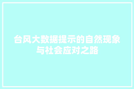 台风大数据提示的自然现象与社会应对之路 必应SEO