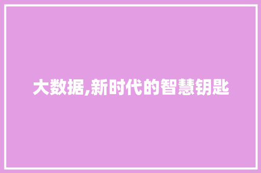 大数据,新时代的智慧钥匙 搜狗SEO