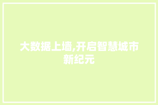 大数据上墙,开启智慧城市新纪元 必应SEO