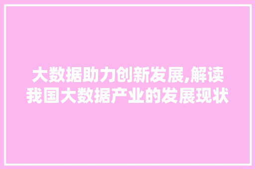 大数据助力创新发展,解读我国大数据产业的发展现状与未来趋势 GoogleSEO