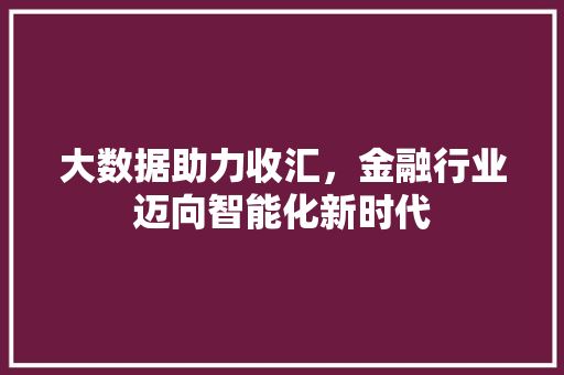 大数据助力收汇，金融行业迈向智能化新时代 GoogleSEO
