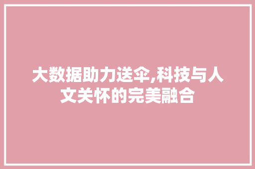 大数据助力送伞,科技与人文关怀的完美融合 神马SEO