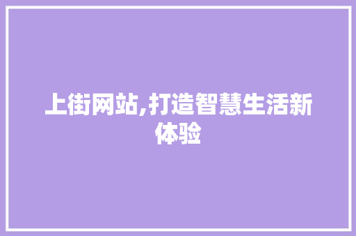 上街网站,打造智慧生活新体验 百度SEO