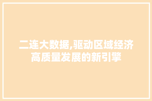 二连大数据,驱动区域经济高质量发展的新引擎 GoogleSEO