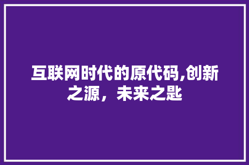 互联网时代的原代码,创新之源，未来之匙 必应SEO