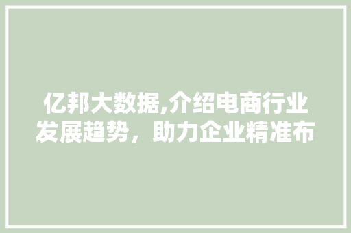 亿邦大数据,介绍电商行业发展趋势，助力企业精准布局 GoogleSEO