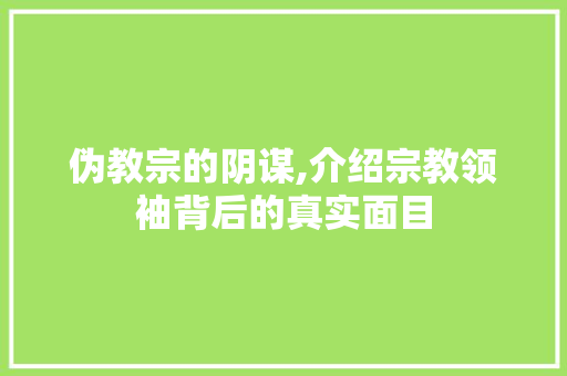 伪教宗的阴谋,介绍宗教领袖背后的真实面目 百度SEO