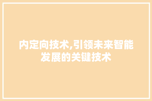 内定向技术,引领未来智能发展的关键技术 神马SEO