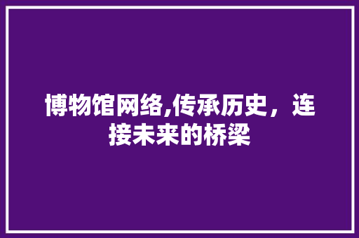 博物馆网络,传承历史，连接未来的桥梁