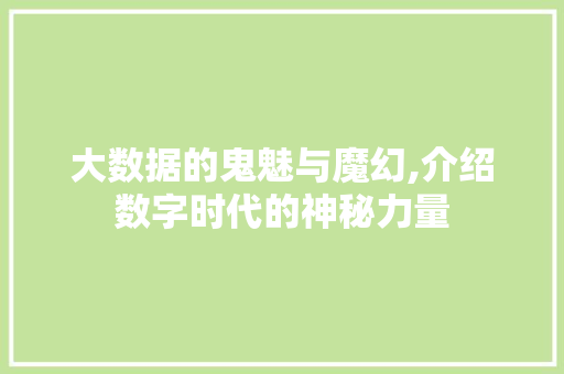 大数据的鬼魅与魔幻,介绍数字时代的神秘力量 GoogleSEO