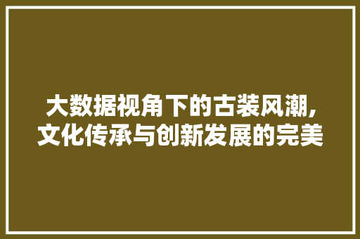 大数据视角下的古装风潮,文化传承与创新发展的完美交融