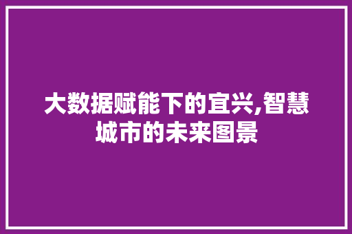 大数据赋能下的宜兴,智慧城市的未来图景