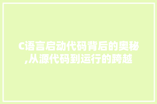 C语言启动代码背后的奥秘,从源代码到运行的跨越 GoogleSEO